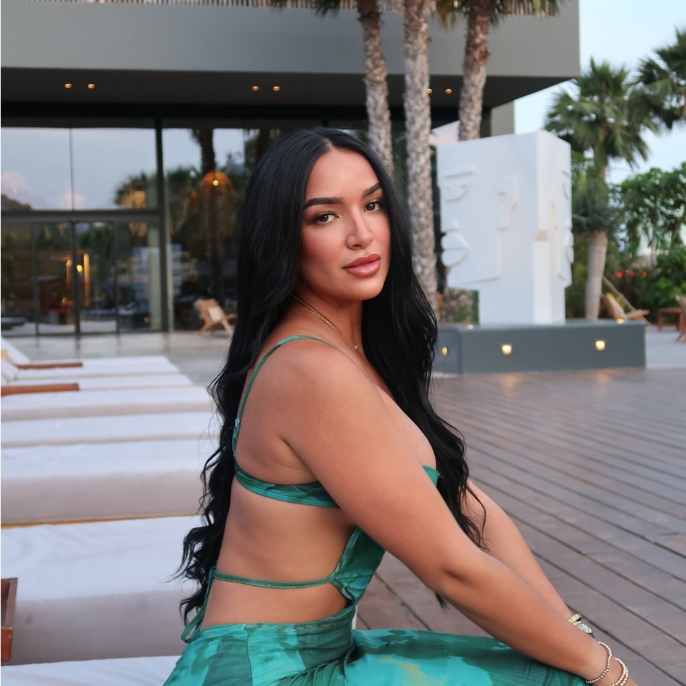 SHEIN Green Backless Dress